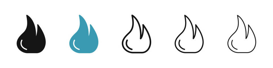 Poster - Flame icon illustration vector symbol set