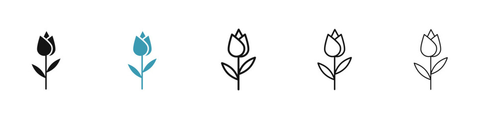 Poster - Flower tulip icon illustration vector symbol set