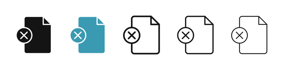 Poster - Delete Document icon illustration vector symbol set