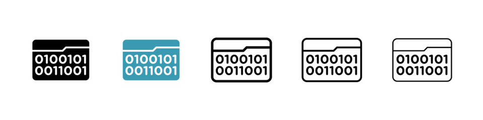 Poster - Binary code icon illustration vector symbol set