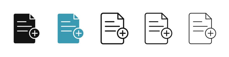 Poster - Add document icon illustration vector symbol set
