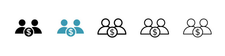 Poster - Joint account line icon in art style vector.