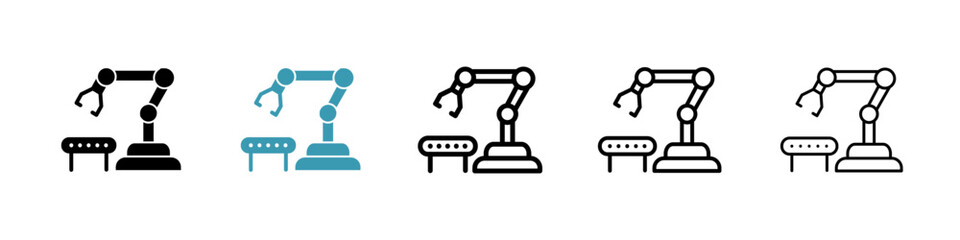Poster - Industrial robot line icon in art style vector