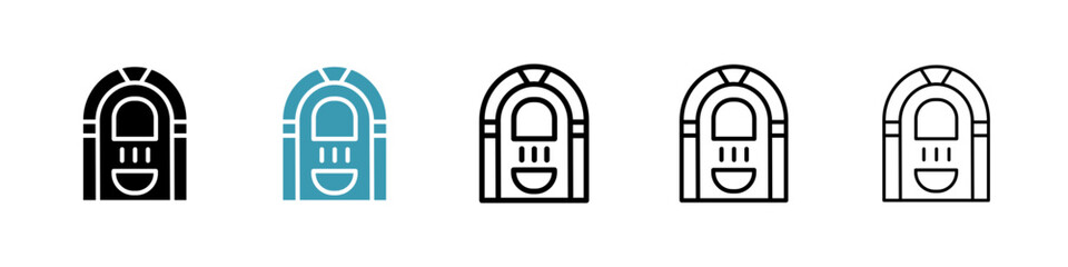 Poster - Jukebox line icon in art style vector