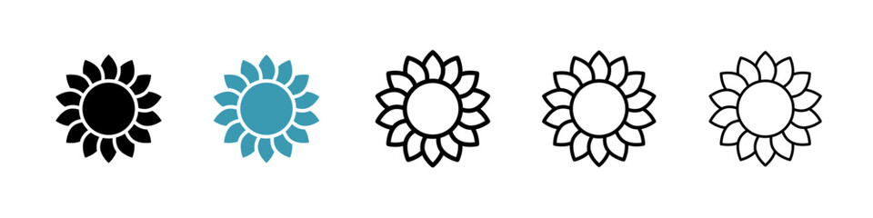 Poster - Sunflower line icon in art style vector