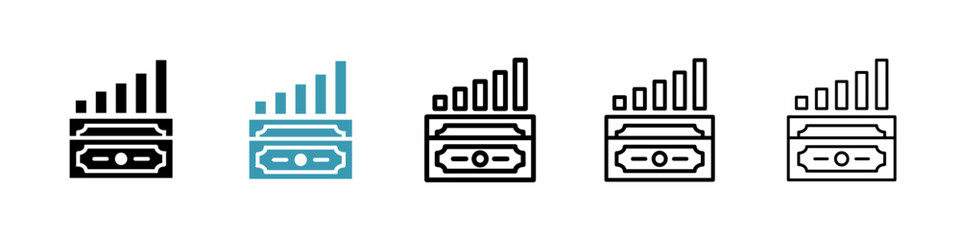 Poster - capital gain line icon in art style vector