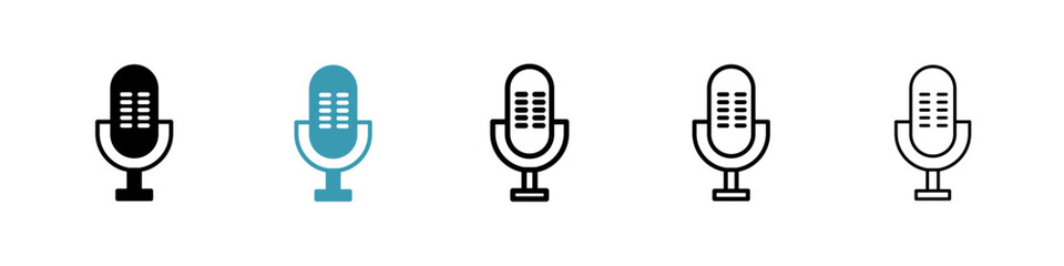 Poster - Voice recording line icon in art style vector