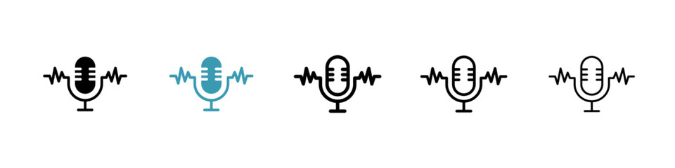 Poster - Voice recognition line icon in art style vector