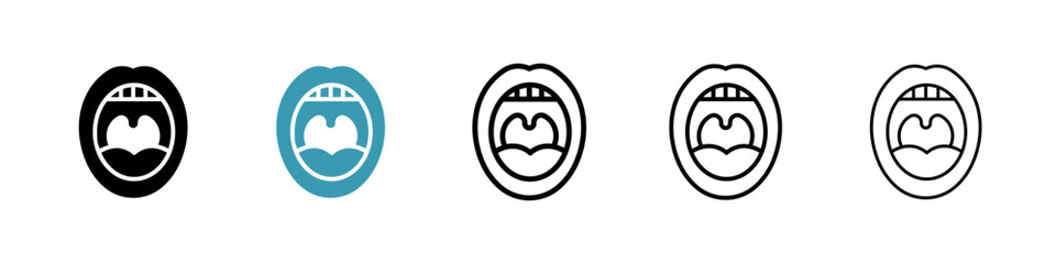 Poster - Tonsillitis line icon in art style vector