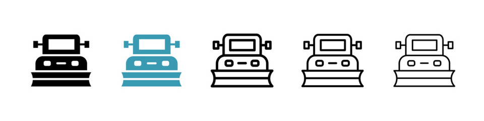 Poster - Snowplow line icon in art style vector