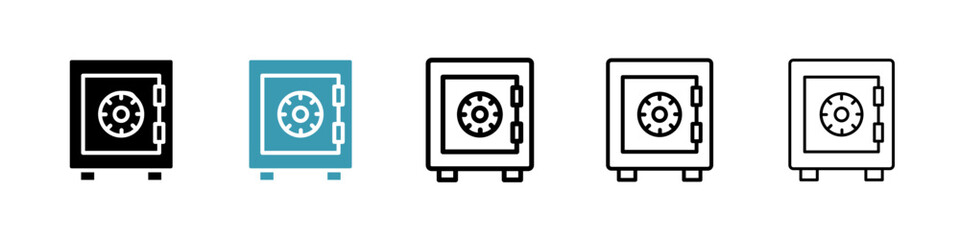 Poster - Safe line icon in art style vector