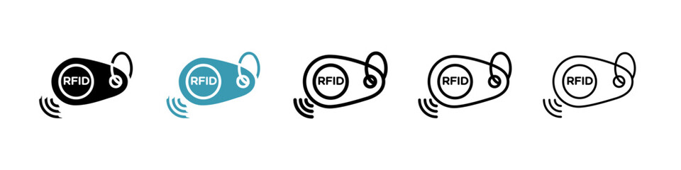 Poster - RFID key tag line icon in art style vector