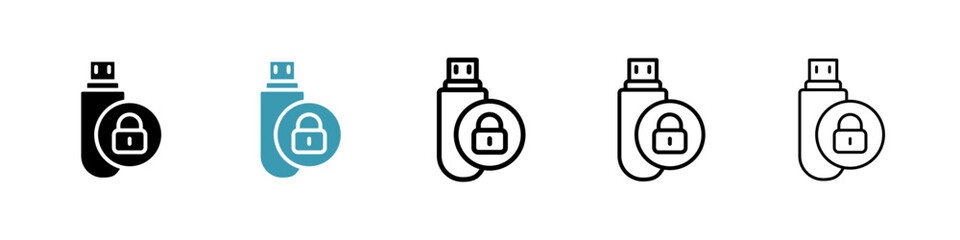 Poster - Pendrive security line icon in art style vector