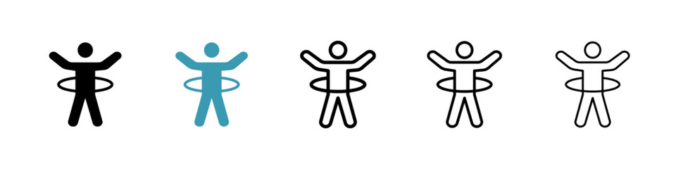 Poster - People Hula hop line icon in art style vector