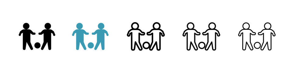 Poster - People playing Ball line icon in art style vector