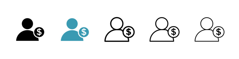 Poster - Personal loan line icon in art style vector
