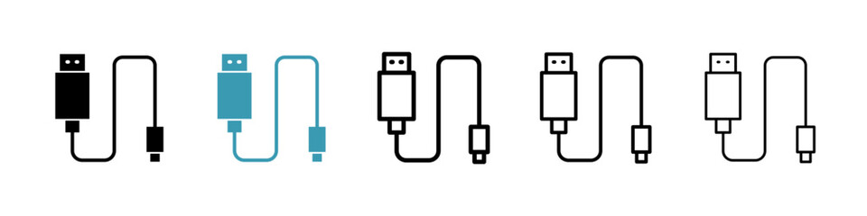 Poster - Phone cable line icon in art style vector
