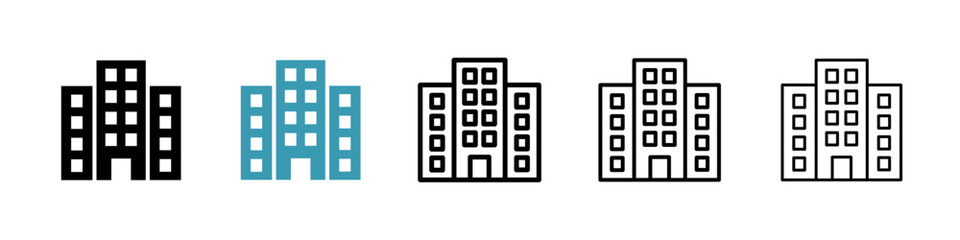 Poster - Office block line icon in art style vector