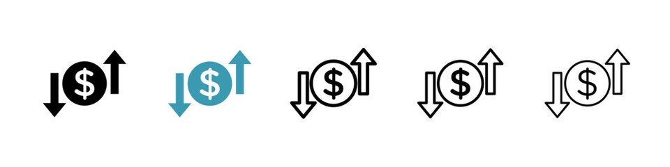 Poster - Operating profit loss line icon in art style vector