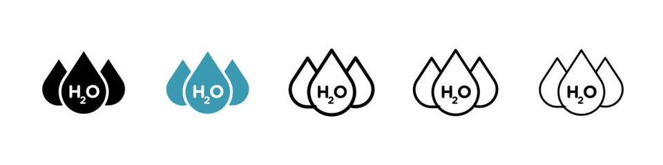 Poster - H2o line icon in art style vector