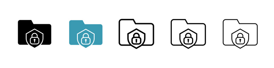 Poster - Folder security line icon in art style vector