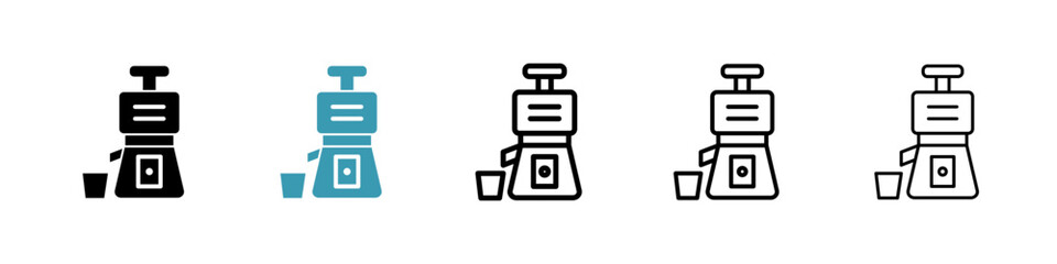 Poster - Cold pressed juicer line icon in art style vector