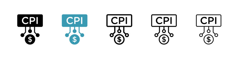 Poster - Consumer prices index line icon in art style vector