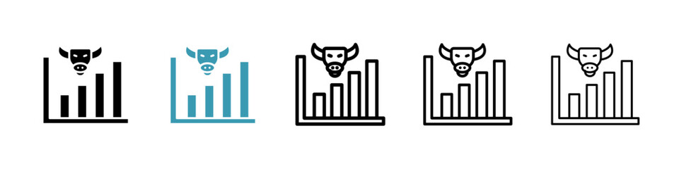 Poster - Bull market line icon in art style vector