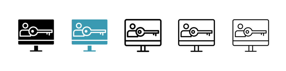 Poster - Authorize line icon in art style vector