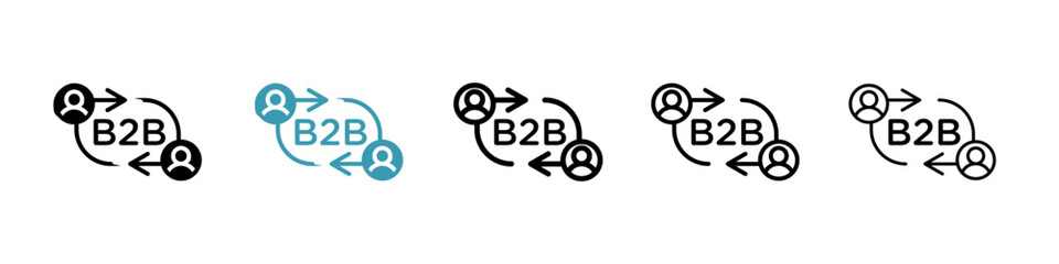 Poster - B2B line icon in art style vector