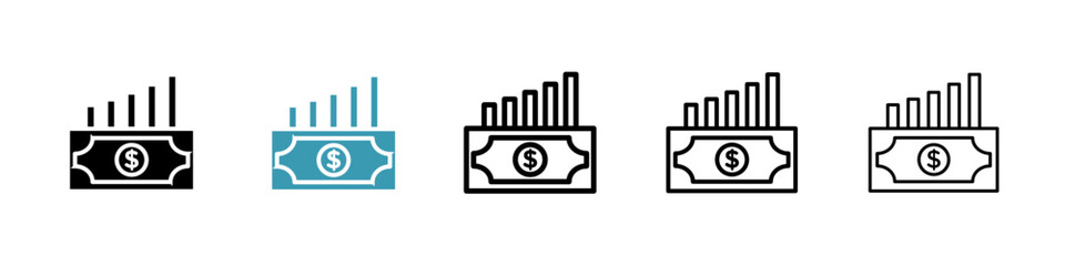 Poster - capital gain line icon in art style vector