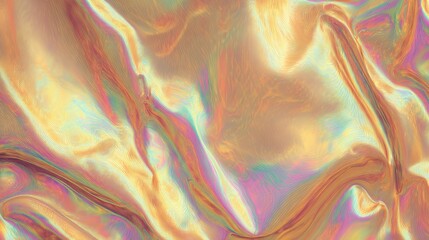 Aufkleber - Abstract golden holographic background texture with shimmering metallic surface, vibrant iridescent pattern and futuristic light reflections for modern design, digital art and luxury visual concepts