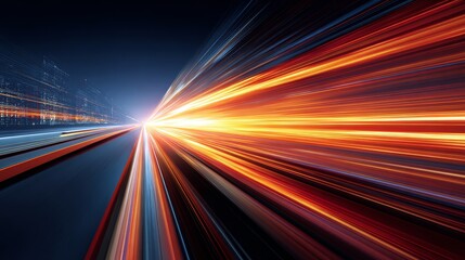 Poster - Futuristic dynamic background with abstract high-speed motion lines, modern fast movement concept for banner or poster design, representing speed, acceleration, energy, and digital innovation