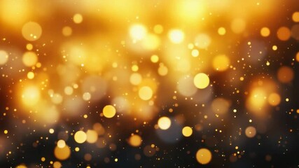 Poster - Golden Sparkle: A radiant display of glittering bokeh, a mesmerizing cascade of golden orbs creating a dreamlike atmosphere with the impression of a soft, radiant glow.