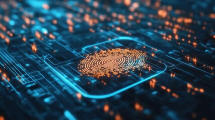 Poster - Digital fingerprinting: A striking visualization of digital fingerprint authentication, showcasing the fusion of biometric data and cutting-edge technology.
