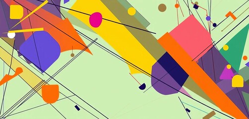 Wall Mural - Abstract geometric shapes, lines, and forms create a complex, colorful vector design,  polygon,  trendy
