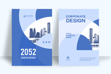Wall Mural - City Background Business Book Cover Design Template