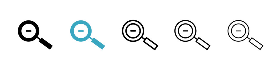 Poster - Zoom out icons in Multiple Styles Set. Vector Illustration