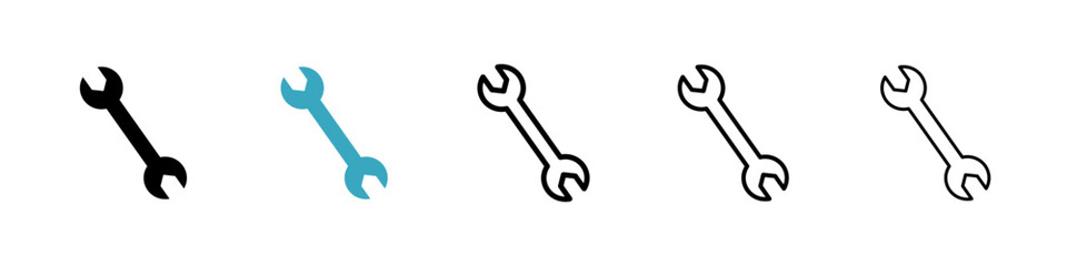 Poster - Wrench icons in Multiple Styles Set. Vector Illustration