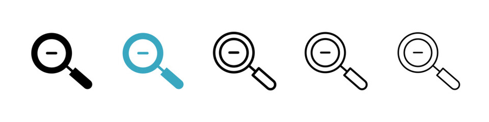 Poster - Zoom out icons in Multiple Styles Set. Vector Illustration