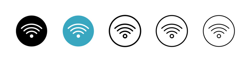 Poster - Wifi icons in Multiple Styles Set. Vector Illustration