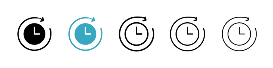 Poster - Time forward icons in Multiple Styles Set. Vector Illustration