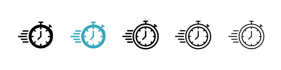 Poster - Time fast icons in Multiple Styles Set. Vector Illustration