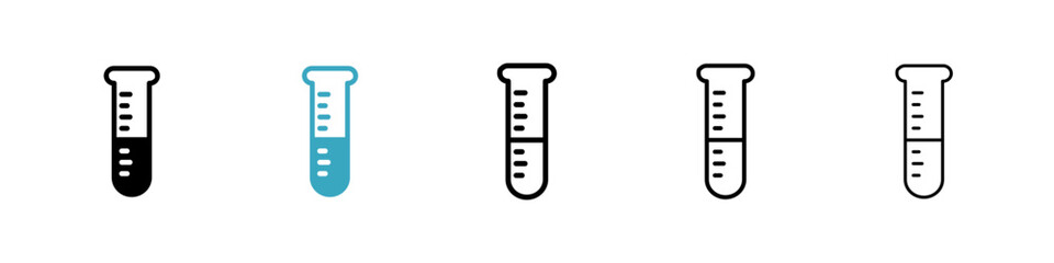 Poster - Test tube icons in Multiple Styles Set. Vector Illustration