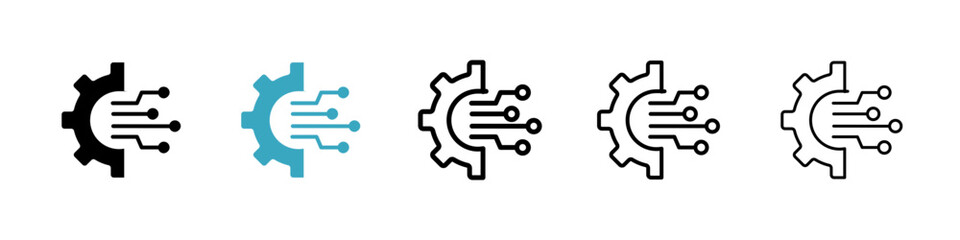 Poster - Technology icons in Multiple Styles Set. Vector Illustration