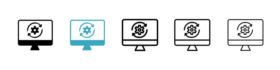 Poster - System update icons in Multiple Styles Set. Vector Illustration