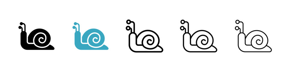 Poster - Snail icons in Multiple Styles Set. Vector Illustration