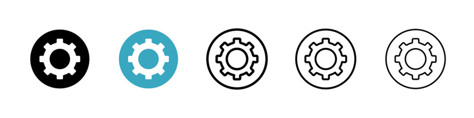 Poster - Settings button icons in Multiple Styles Set. Vector Illustration