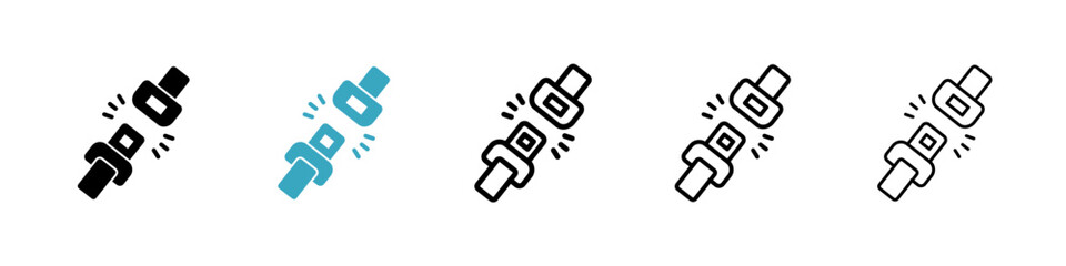Poster - Seat Belt icons in Multiple Styles Set. Vector Illustration