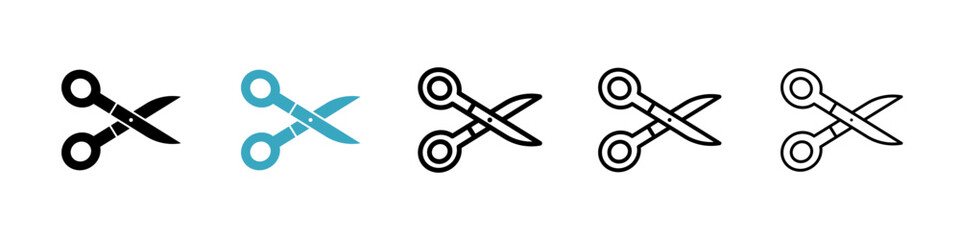 Poster - Scissor icons in Multiple Styles Set. Vector Illustration